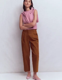 Boden Pantalons-Pantalon Bloomsbury en coton Brun roux