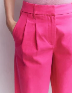 Boden Pantalons-Pantalon Bloomsbury en coton Rose pivoine
