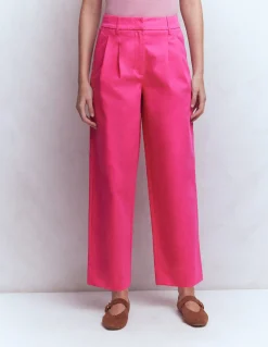 Boden Pantalons-Pantalon Bloomsbury en coton Rose pivoine