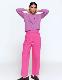 Boden Pantalons-Pantalon Bloomsbury en coton Rose pivoine