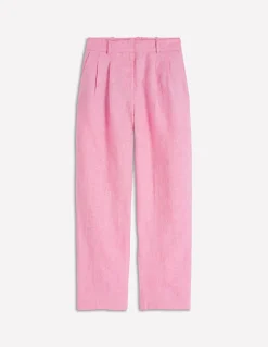 Boden Pantalons-Pantalon Bloomsbury en lin Chambray rose reine-des-prés