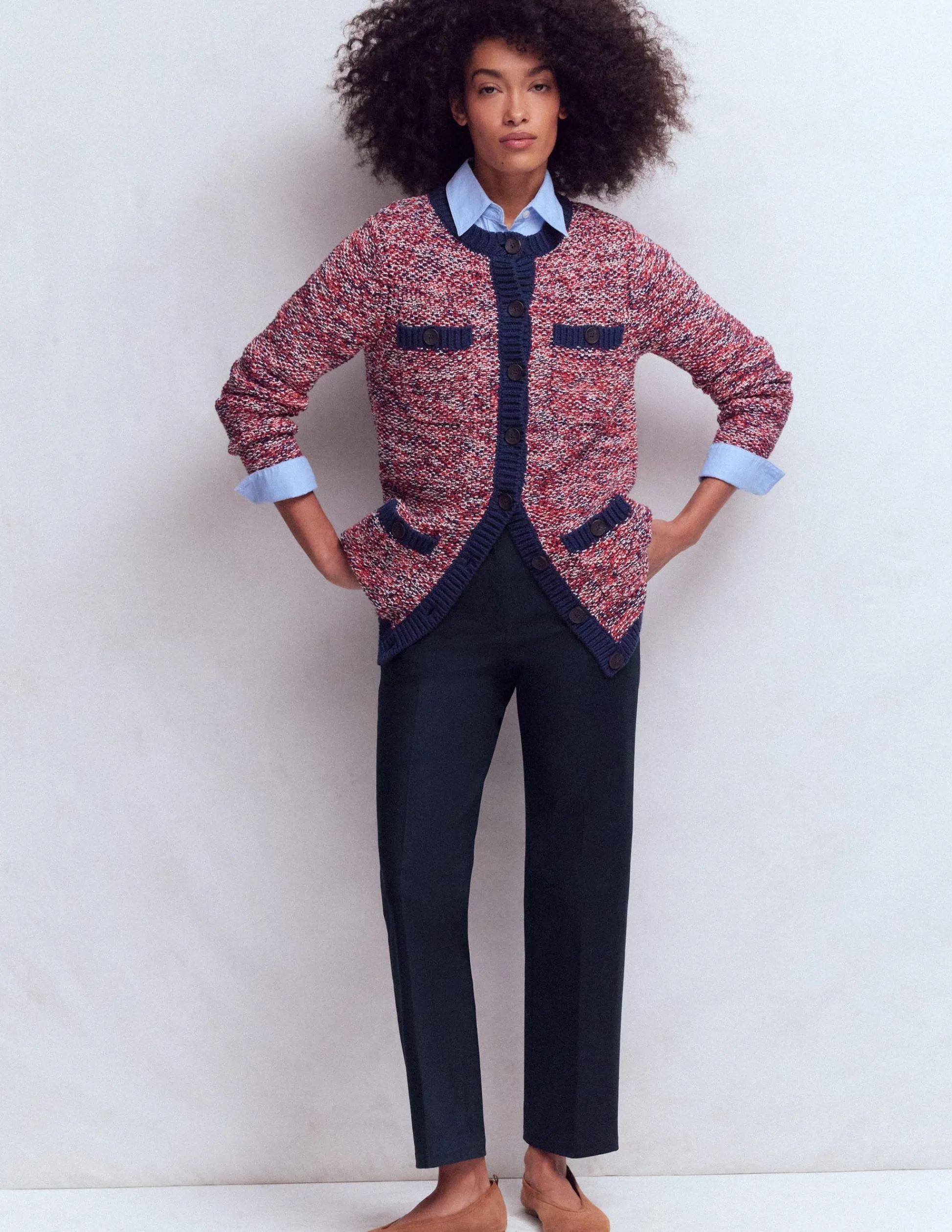 Boden Tenues De Travail|Pantalons-Pantalon Canonbury 7/8 Bleu marine