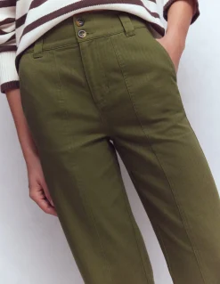 Boden Pantalons-Pantalon chino droit Chevrons vert des bois