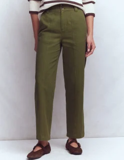 Boden Pantalons-Pantalon chino droit Chevrons vert des bois