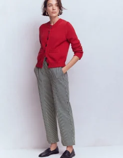 Boden Pantalons-Pantalon chino droit Bleu et Ivoire à Rayures