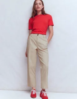 Boden Pantalons-Pantalon chino droit Lait d'amande