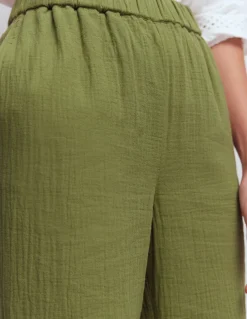 Boden Pantalons-Pantalon double-étoffe à enfiler Vert Olive