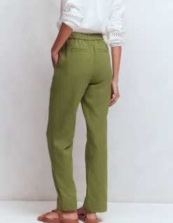 Boden Pantalons-Pantalon double-étoffe à enfiler Vert Olive