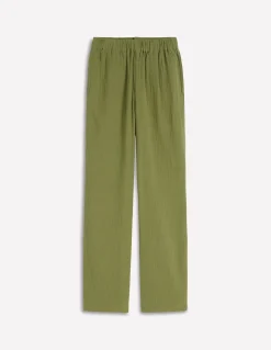 Boden Pantalons-Pantalon double-étoffe à enfiler Vert Olive