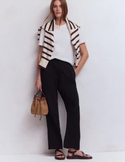 Boden Pantalons-Pantalon double-étoffe à enfiler Noir