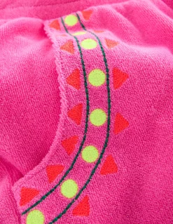 Boden Pantalons|Ensembles Assortis-Pantalon droit en éponge Rose brodé