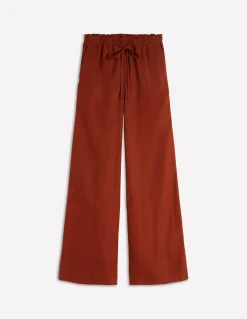Boden Pantalons-Pantalon Islington en lin Orange brûlé