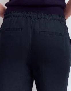 Boden Pantalons-Pantalon Islington en lin Bleu marine