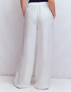 Boden Pantalons-Pantalon Kensington en lin Blanc