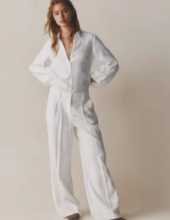 Boden Pantalons-Pantalon Kensington en lin Blanc