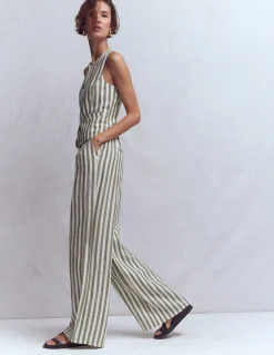 Boden Pantalons|Ensembles Assortis-Pantalon Kensington en lin Rayé éphémère