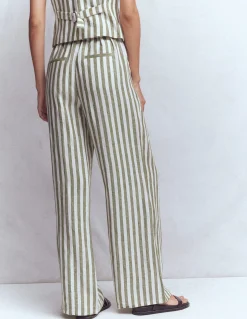 Boden Pantalons|Ensembles Assortis-Pantalon Kensington en lin Rayé éphémère