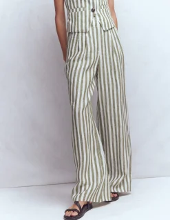 Boden Pantalons|Ensembles Assortis-Pantalon Kensington en lin Rayé éphémère