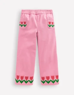 Boden Pantalons-Pantalon large à enfiler Tulipes rose