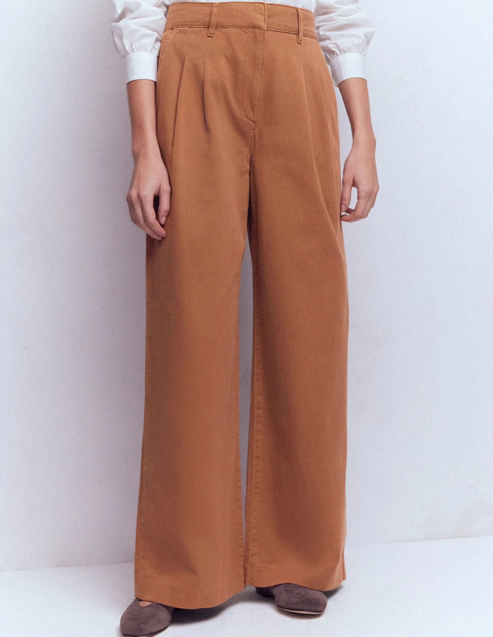 Boden Pantalons-Pantalon large Kensington Gingembre