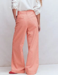 Boden Pantalons-Pantalon large Kensington Coutil rouge