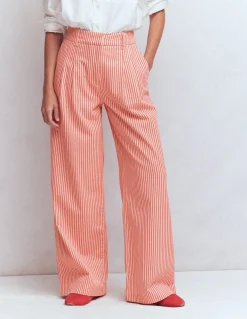 Boden Pantalons-Pantalon large Kensington Coutil rouge