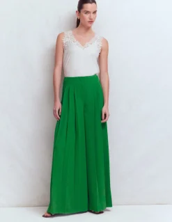 Boden Pantalons-Pantalon large Regent Émeraude Intense