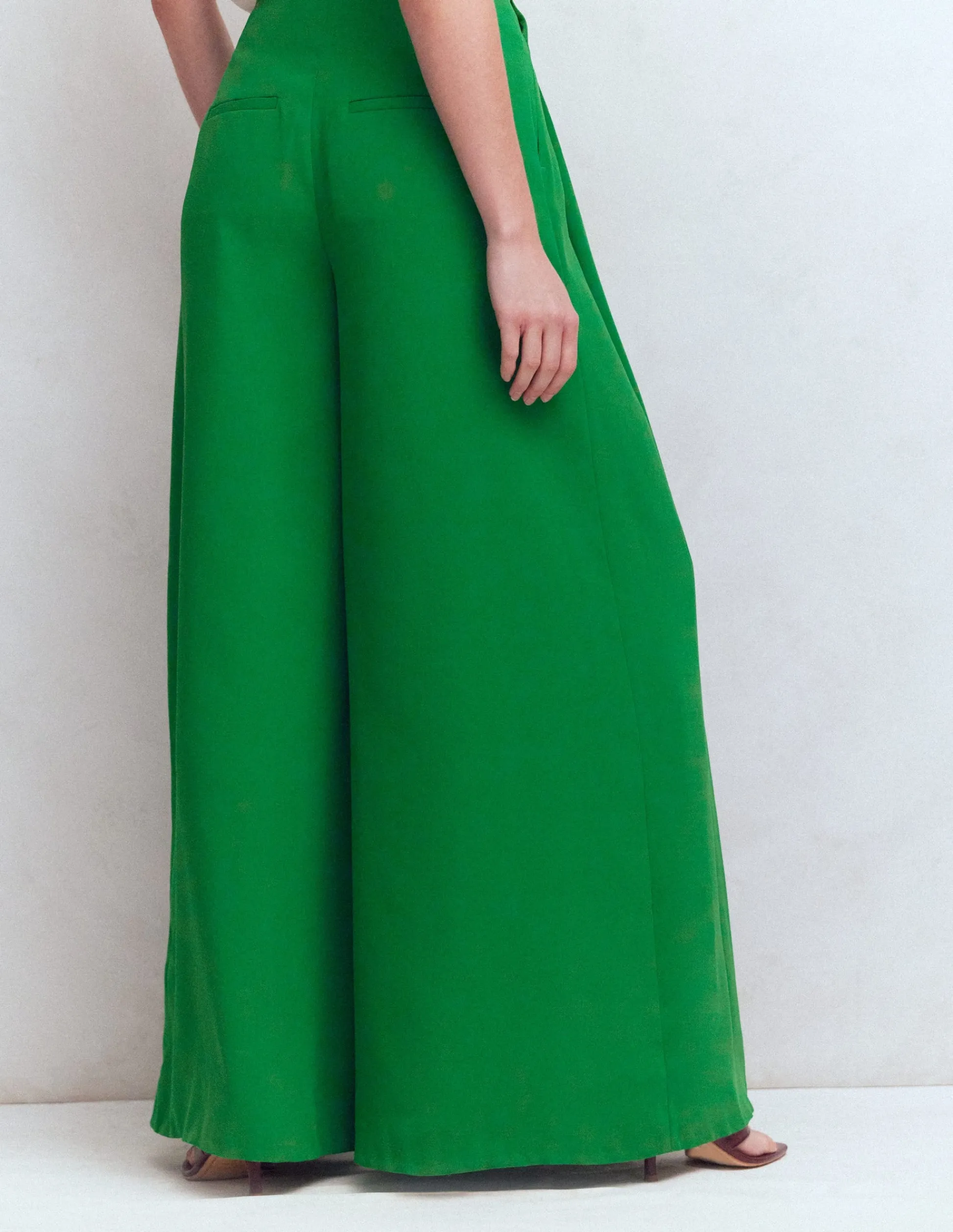 Boden Pantalons-Pantalon large Regent Émeraude Intense