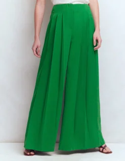 Boden Pantalons-Pantalon large Regent Émeraude Intense