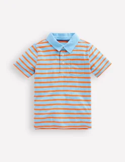 Boden Tops & T-Shirts-Polo flammé Bleu glacier/Rouge pétard