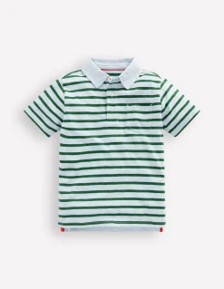 Boden Tops & T-Shirts-Polo flammé Bleu brumeux/vert pin