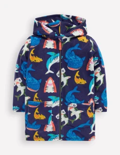 Boden Maillots & Tenues De Plage-Poncho en éponge à fermeture zippée Requins bleu marine universitaire