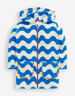 Boden Maillots & Tenues De Plage-Poncho en éponge Romie à fermeture zippée Vague bleu et ivoire