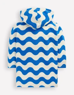 Boden Maillots & Tenues De Plage-Poncho en éponge Romie à fermeture zippée Vague bleu et ivoire