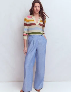 Boden Pulls & Gilets-Pull à col Agnes en lin Multi, arc-en-ciel