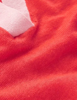 Boden Pulls & Gilets-Pull à col Agnes en lin Corail hâlé/rose formica