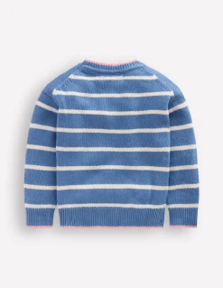 Boden Pulls & Gilets-Pull à emmanchures basses Bleu lac argenté/écru chiné