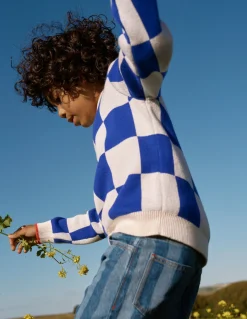 Boden Pulls & Gilets-Pull à motif Damier bleu connecté