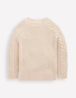 Boden Pulls & Gilets-Pull brodé et torsadé Ivoire chaud