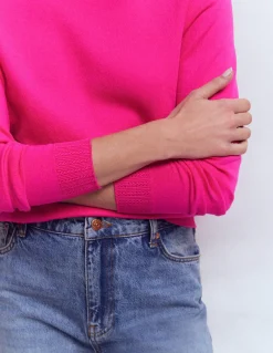 Boden Tenues De Travail|Pulls & Gilets-Pull col rond Emilia en coton Rose pivoine