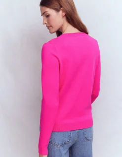 Boden Tenues De Travail|Pulls & Gilets-Pull col rond Emilia en coton Rose pivoine