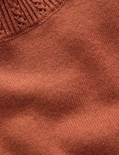 Boden Tenues De Travail|Pulls & Gilets-Pull col rond Emilia en coton Marron châtaigne grillée