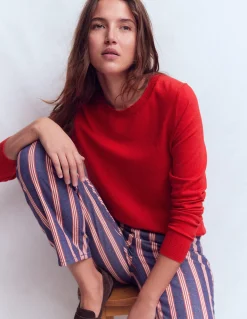 Boden Tenues De Travail|Pulls & Gilets-Pull col rond Emilia en coton Rouge Mérida