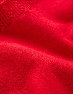 Boden Tenues De Travail|Pulls & Gilets-Pull col rond Emilia en coton Rouge Mérida