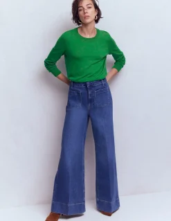 Boden Tenues De Travail|Pulls & Gilets-Pull col rond Emilia en coton Émeraude Intense