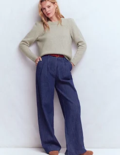 Boden Pulls & Gilets-Pull Davina à manches bouffantes Ivoire, moucheté