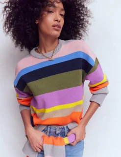 Boden Pulls & Gilets-Pull décontracté Lucy en coton Mutli, arc-en-ciel