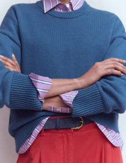 Boden Tenues De Travail|Pulls & Gilets-Pull décontracté Lucy en coton Bleu denim