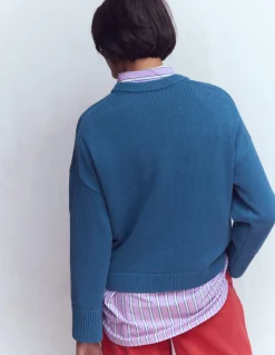 Boden Tenues De Travail|Pulls & Gilets-Pull décontracté Lucy en coton Bleu denim