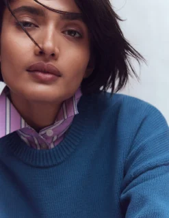 Boden Tenues De Travail|Pulls & Gilets-Pull décontracté Lucy en coton Bleu denim